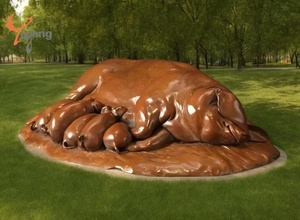 Escultura de jardín de bronce de metal fundido de tamaño real para exteriores de alta calidad, tema de cerda de cerdo de cobre fundido de latón personalizado de fábrica - Product Image 4