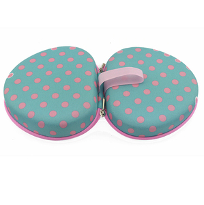 Kunden spezifisches Logo Runder BH-Koffer Modischer <span class=keywords><strong>EVA</strong></span>-BH-Aufbewahrung koffer aus Satin-Stricks toff - Product Image 6