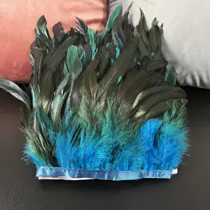 Factory Wholesale 6-8 Inch Dyed Chicken Rooster Cock Tail Feathers Trim Fringe Carnival Sewing