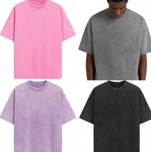 Camiseta de Algodón 100% Vintage Lavado al Ácido, de Manga Corta, Oversize, Lisa, Casual, Personalizada, de Alta Calidad, con Logo OEM, Venta al por Mayor - Product Image 4