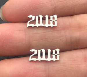 Boucles d'oreilles en acier inoxydable pour femmes, couleur argent, année, bijoux, clou d'oreille, fabricant chinois, fournisseur, vente en gros - Product Image 2