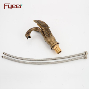 Fyeer, grifo de lavabo de cobre antiguo europeo, <span class=keywords><strong>grifos</strong></span> mezcladores de agua fría y caliente con grifo de lavabo de mostrador de diseño Animal - Product Image 5