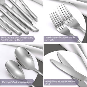 Cubiertos Modernos de Lujo de Acero Inoxidable Brillante, Juego de Cubiertos de Plata con Cuchillo, Cuchara y Tenedor para Hotel y Restaurante - Product Image 5