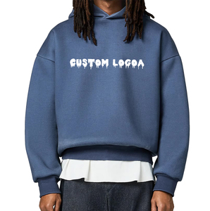 奢华刺绣经典海军男式连帽衫棉经典休闲必需品套头衫Vetements Pour Hommes重量级连帽衫 - Product Image 1