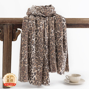Bufanda Larga de Invierno con Estampado de Leopardo, Estilo Étnico, Imitación de Cachemira, Forro <span class=keywords><strong>Polar</strong></span>, Chal Cálido para <span class=keywords><strong>Mujer</strong></span>, Calentador de <span class=keywords><strong>Cuello</strong></span>, a la Moda - Product Image 2