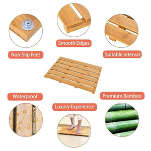 Alfombrilla de baño de alta calidad, alfombrilla de ducha de bambú natural, alfombrillas de baño de madera antideslizantes - Product Image 5