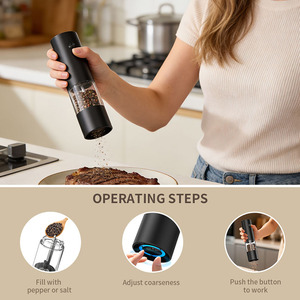 EG-A Best Selling Rechargeable Electric Pepper Grinder Transparent <strong>Container</strong> Dustproof Cover Spice Pepper Seasoning Grinder - Product Image 5