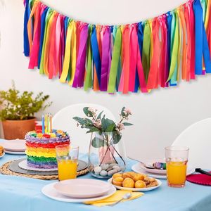 Guirnalda de tela hecha a mano estilo bohemio con colores personalizados, borlas y banderines <span class=keywords><strong>para</strong></span> decoración nupcial y telón de fondo <span class=keywords><strong>para</strong></span> ceremonias. - Product Image 3