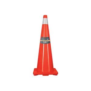 Cône de signalisation en PVC de 90 cm avec bande réfléchissante, TRUPER - Product Image 1