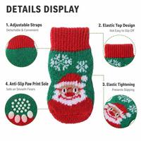 Chaussettes de Noël en polyester assorties pour chien et propriétaire, antidérapantes, chaudes, protectrices pour les pattes, pour petits chiens, confortables, cadeau familial, hiver, automne