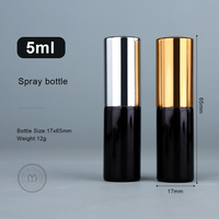Atomiseur de parfum miniature SUMEEAR 5 ml, flacon noir avec bouchon en aluminium, vaporisateur à fine brume, flacon rechargeable pour voyage