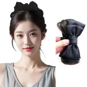 Vente en gros de <span class=keywords><strong>chignon</strong></span> <span class=keywords><strong>rétro</strong></span> en tissu pour filles, accessoire de haute qualité, pinces à cheveux de requin, nœud papillon, pince à cheveux de couleur unie à deux côtés - Product Image 1