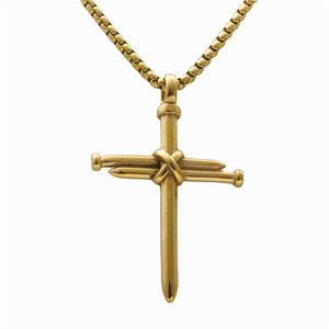 จี้รูปกางเขนสแตนเลสสตีลสำหรับผู้ชาย สไตล์พังก์ย้อนยุค รุ่น 2330 - Product Image 3