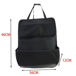 Car <b>Seat</b> Back <b>Storage</b> Bag Nylon Mesh Multi Pocket Hanging Organizer For Travel Black - Product Image 5