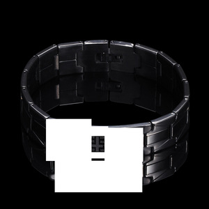 Pulsera minimalista con cruz geométrica en blanco y negro de acero inoxidable para hombres y mujeres, cadena de joyería de regalo. - Product Image 3