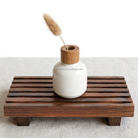 Étagère en bois de pin poli écologique multi-usages, base moderne pour l'organisation de rangement à domicile, pour la cuisine et la salle de bain