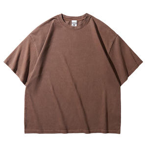 Camisetas Vintage Personalizadas al por Mayor, Lisas, de 250 g/m², con Lavado Ácido, Camisetas Extra Grandes, Camisetas de Algodón Grueso con Lavado Ácido para Hombre - Product Image 6