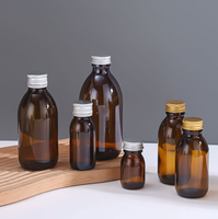 Bouteilles en verre ambré vides pour sirop contre la toux, flacons de médicaments avec bouchon compte-gouttes, sérigraphiés, 30ml, 60ml, 100ml, 150ml, 200ml, 300ml, 500ml