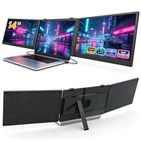 Pantalla Externa para Portátil de 14 Pulgadas, Extensor de Pantalla Triple para Portátiles de 13-17.3 Pulgadas con Windows/Mac/Chrome