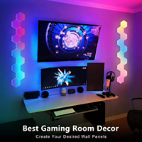 Lámpara RGBIC con Sincronización Musical WIFI, Luz LED Hexagonal Quantum, Luces LED Inteligentes Tuya Wifi para Pared, Luces Modulares en Forma de Panal para Decoración del Hogar y Juegos