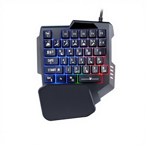 Clavier de jeu mécanique à une main, vente en gros d'usine, interrupteurs bleus, rétroéclairage mixte, architecture X, pour Throne, Chicken, Peace <span class=keywords><strong>Elite</strong></span> - Product Image 1