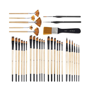 Juego de 32 Pinceles de Nailon para Detalles Angulares, Pinceles para Pintura Acrílica y Acuarela - Product Image 3