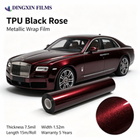 Film de protection de voiture auto-cicatrisant anti-rayures 7,5 mil en TPU brillant noir rose, PPF irisé or rose scintillant, OEM, vente directe usine