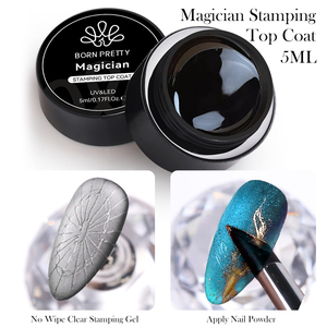 BORN PRETTY 5ml Magician Stamping Top Coat, Gel Transparente Sin Limpieza para Estampado de <span class=keywords><strong>Uñas</strong></span>, Pintura para <span class=keywords><strong>Uñas</strong></span>, Polvo Cromado - Product Image 1