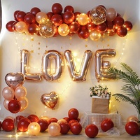 Costume de Ballons d'amour, cadeaux de saint-Valentin pour femmes, décorations de saint-Valentin, ensemble de Ballons en feuille d'aluminium à cordes Led, 2023