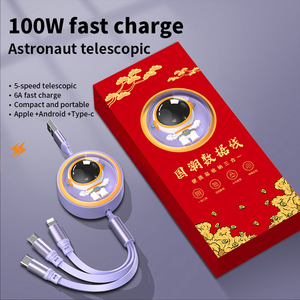 Phi Hành Gia Có Thể Thu Vào 100W Loại C Micro Thực 1.3M 100W Pd Siêu Nhanh Sạc Đa Chức Năng 3 Trong 1 Cáp USB - Product Image 3