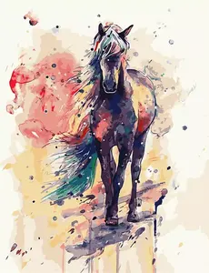 Ensemble d'artisanat d'art bricolage <span class=keywords><strong>facile</strong></span> à dessiner peintures à l'huile 40*50 peinture <span class=keywords><strong>sur</strong></span> toile par numéros cheval peinture acrylique ensemble avec coloriage - Product Image 3