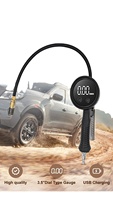 Gonfleur de pneus numérique/à cadran rechargeable avec résolution d'affichage 0,1, port USB, plage de pression 1300 kPa, moniteur de température TPMS pour voitures