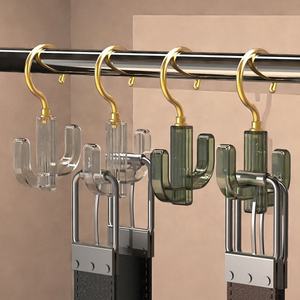 Organisateur de placard multifonctionnel rotatif et empilable pour ceintures, foulards et cravates, grande capacité, en plastique et tissu, vente en gros - Product Image 6