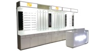Vitrine de magasin d'optique à éclairage LED, décoration de magasin d'optique, étagère en verre rétroéclairée