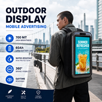 Mochila con Pantalla LCD de 15.6 y 21.5 Pulgadas, Android 11.0, 2+32G, Batería de 60Ah, Mochila Publicitaria Digital Portátil para Exteriores