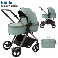 Poussette Bébé 2-en-1 Kidilo Personnalisée en Usine, en Alliage d'Aluminium, Réversible, Pliable, Portable, Position Assise-Allongée-Plat, pour Nouveau-né