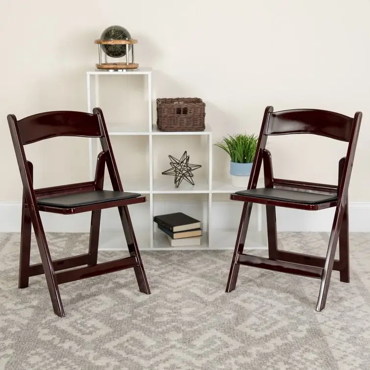 Nouvelle conception personnalisée couleur lumière luxe en bois massif chaise pliante chaise de jardin meubles de maison