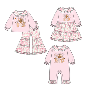 ชุดเสื้อผ้าเด็กสีชมพูลายเสือดาวตุรกีสำหรับวันขอบคุณพระเจ้า - Product Image 1
