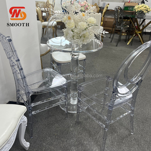 Table basse ronde en acrylique transparent au design moderne et élégant, idéale pour les mariages et événements, vente en gros professionnelle pour la décoration de fêtes. - Product Image 3