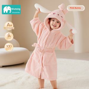 <span class=keywords><strong>Albornoz</strong></span> absorbente transpirable para niños, capa para bebés y niños, Toalla de baño con capucha, camisón de invierno portátil, súper suave - Product Image 5