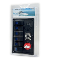 Panel de Interruptores Basculantes de 6 Canales DC12V/24V con USB Dual, 2 Conectores Anderson y Interruptor de Batería para Camión, Motocicleta, Barco, RV