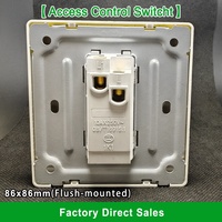 Interruptor de Salida Oculto Tipo 86 Ruipein, Panel de Botón de Desbloqueo con Clasificación IP65, Interruptor de Timbre, Interruptor Único con Reinicio Automático, 16A 250V