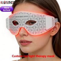 Masque pour les yeux de luxe ILUXRED, masque LED, thérapie par lumière rouge, masque facial infrarouge, silicone souple et flexible, portable pour une utilisation à domicile