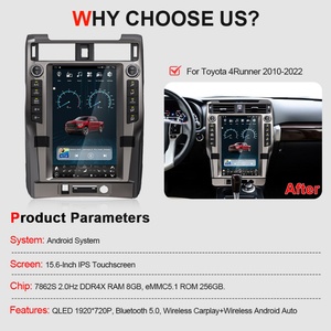 For NaviHua New Arrival 15.6 Inch Tesla Style Android Car Radio GPS Navigation Multimedia CarPlay Player TV for Toyota 4Runner - Product Image 2