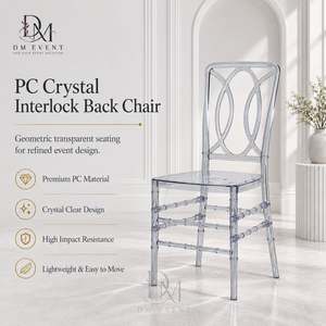 Silla Chiavari Transparente de Policarbonato con Respaldo Geométrico, Ligera y Resistente para Eventos de Boda - Product Image 1
