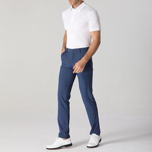 Pantalons d'été slim pour hommes, personnalisés en gros, respirants, extensibles, longs, taille mi-haute, légers, style décontracté, coupe droite - Product Image 2