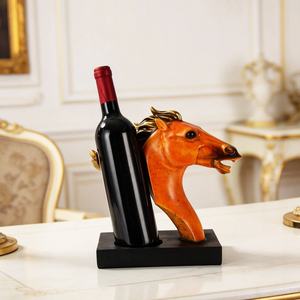 Nouvelle sculpture unique de tête de <span class=keywords><strong>cheval</strong></span>, porte-bouteilles fonctionnel, décoration pour salon, bureau, artisanat en résine pour la décoration de la maison - Product Image 4