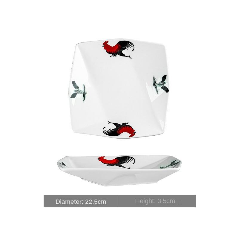 Cock 9-inch nine-compartment plate