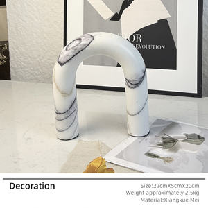 Décoration d'intérieur moderne, <span class=keywords><strong>sculpture</strong></span> géométrique en arche, décoration en marbre, art en pierre personnalisé, ornement de luxe pour la chambre, le bureau, cadeaux - Product Image 5
