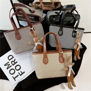 Obral besar baru tas bahu Mini Retro mode tas tangan anak tas anak desain kotak-kotak serbaguna